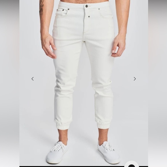 SER.O.YA Men’s Dakota Fitted Denim Jogger Pants Cream SZ 31” - Picture 2 of 11